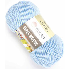Пряжа Yarnart Super Merino голубой (215), 75%акрил/25%шерсть, 300м, 100г, 1шт