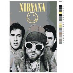 Картина по номерам X-740 "Рок-группа Nirvana" 70x110 Brushes Paints