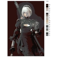 Картина по номерам V-165 "Игра Nier Automata. 2B" 70x110 Brushes Paints