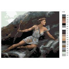 Картина по номерам U-32 "Артемида. Богиня оxоты и дикой природы ", 80x100 см Brushes Paints