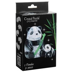 Пазл 51 элемент 3D Crystal puzzle "Две панды", картонная коробка (90239) Бумбарам