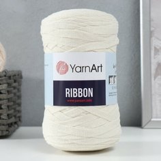 Пряжа "Ribbon" 40% полиэстер, 60% хлопок 125м/250гр (752 молочный) Yarn Art