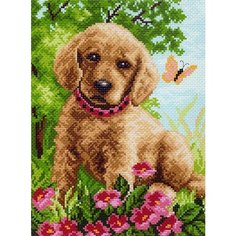 Набор для вышивания крестом На прогулке 0013/БН, 28x37 см. канва, бисер, мулине Матрёнин Посад
