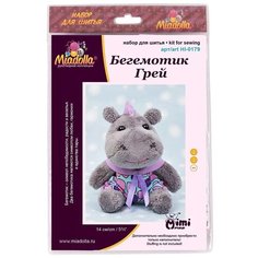 Miadolla набор для шитья игрушки Бегемотик Грей, HI-0179 14 см