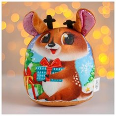 Мягкая игрушка Pomposhki «Новый Год», олень, 15.3 см