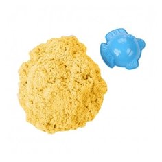 Кварцевый кинетический песок для лепки "Космический песок", жёлтый 1 кг, набор лепки из песка в домашних условиях, пластиковое ведро