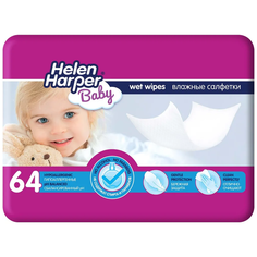 Влажные салфетки Helen Harper Baby, липучка, 64 шт., 1 уп.