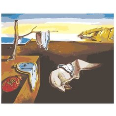 Картина по номерам, "Живопись по номерам", 40 x 50, ARTH-Dali, Сальвадор Дали, сюрреализм, постер, Постоянство памяти, часы, картина