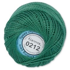 Пряжа "Gamma" Ирис 100% хлопок 10 шт.х10г 82м №0212 зелёный