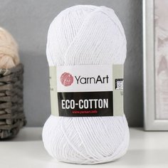 Пряжа "Eco-Cotton" 80% хлопок 20% полиэстер 220м/100гр (760 ультрабелый) Yarn Art
