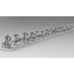 Игровые фигурки Гоблины на волках (всадники) 22шт. (Goblin Wolf Riders, GOBBO WOLF CAVALRY - Warhammer, DnD, Вархаммер) Нет бренда