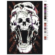 Картина по номерам X-349 "Черепа" 70x110 Brushes Paints