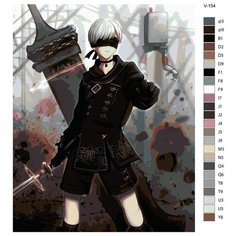 Картина по номерам V-154 "Игра Nier Automata. 9S" 70x90 Brushes Paints