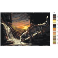 Картина по номерам Z-798 "Лис утоляющий жажду" 80x120 Brushes Paints