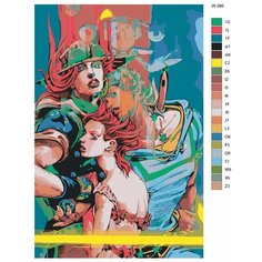 Картина по номерам W-386 "Аниме - невероятное приключение ДжоДжо" 70x110 Brushes Paints