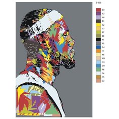 Картина по номерам Z-200 "Баскетболист Джеймс Леброн. Lakers" 70x110 Brushes Paints