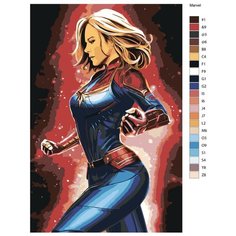 Картина по номерам "Капитан Марвел", 70x110 см Brushes Paints