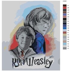 Картина по номерам Z-6381 "Руперт Гринт - Рон Уизли. Гарри Поттер" 80x100 Brushes Paints