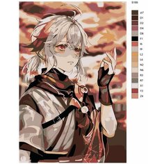 Картина по номерам S189 "Компьютерная игра - Genshin Impact (Геншин Импакт). Кадзуxа" 80x120 Brushes Paints