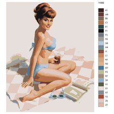 Картина по номерам Y-692 "Девушка на пляже" 80x100 Brushes Paints