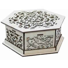Заготовки деревянные для творчества/ конструктор "Шкатулка" 16,5*7*16,5см (1шт) Добрый мастер