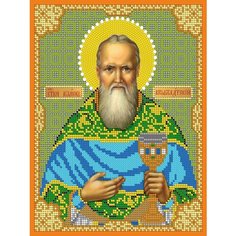 Набор для вышивания "Светлица" чешский бисер, икона "Святой Иоанн Кронштадский", 19х24 см
