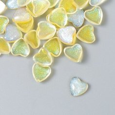 Арт Узор Декор для творчества пластик "Сердечки с блеском" набор 40 шт полупрозр. жёлтый 0,8х0,8 см