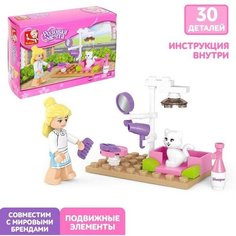 Конструктор Розовая мечта «Кошачий салон», 30 деталей Sluban