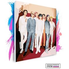 Картина по номерам на холсте BTS Butter Foto, 90 х 90 см Красиво Красим