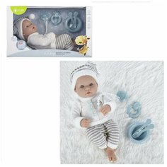 Пупс Pure Baby 35см в кофточке, штанишках и шапочке, с аксесс. Junfa WJ-B9967