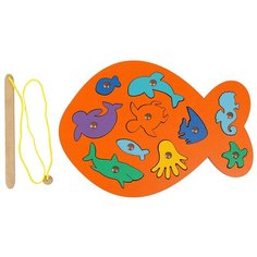 Smile Decor Обучающая игра Магнитная рыбалка Рыбка цвет оранжевый