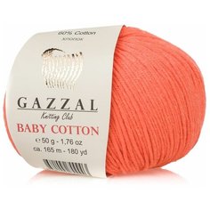 Пряжа Gazzal Baby Cotton (3459 - Ультра-оранжевый)