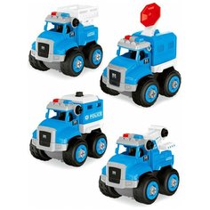 Машинки игровой набор Полицейские автомобили, 4 шт., 11 см, отвёртка, Handers