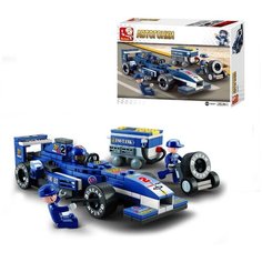 Конструктор Автогонки: пит-стоп, 196 деталей, SLUBAN