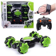 Гоночная машина DA HUA TOYS Машинка перевертыш на радиоуправлении DA HUA TOYS FCJ0573261 Зеленая, 24.5 см, зеленый