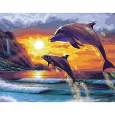 Картина по номерам Прыжки дельфинов 40х50 см Hobby Home