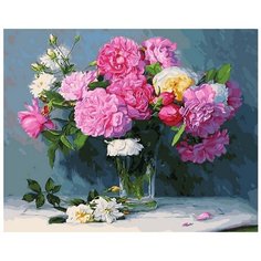 Картина по номерам Букет из розовых пионов 40х50 см Hobby Home
