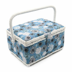 ASST 2_2 PVC Tray Шкатулка средняя, декоративная Сине-белые цветы 26*19*14см Айрис