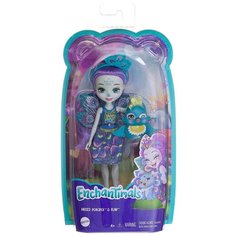 Кукла Mattel Enchantimals Пэттер Павлина с питомцем Флэп DVH87/Павлин