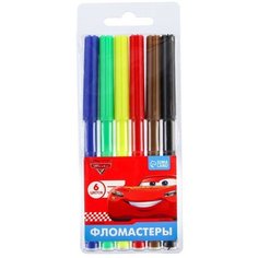 Фломастеры, 6 цветов, Тачки Disney