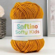 Пряжа 100% акрил "Softy Kids" 90м ±5м 50 гр цвет 55 янтарный Softino