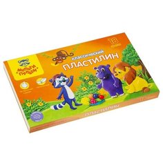 Пластилин 18 цветов "Мульти-пульти", "Приключения Енота", стек, картонная упаковка, 360 г