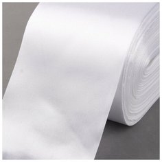 Лента атласная, 100 мм × 100 ± 5 м, цвет белый Noname