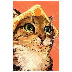 Картина по номерам на холсте кот в венской вафле (кошка, котик) - 8212 В 60x40