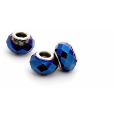 Бусины стеклянные TESORO 11х15 мм, граненые, синие (PN.18310)