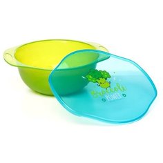 Тарелка для кормления Broccoli Power, c крышкой, цвет зеленый Mum&Baby