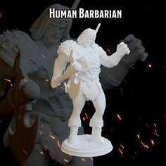 Варвар человек мужчина 57,5мм фигурки/миниатюры (ДнД, DnD, D&D, Dungeons & Dragons, Pathfinder, Подземелья и Драконы, Wargames) Лавка Приключенца