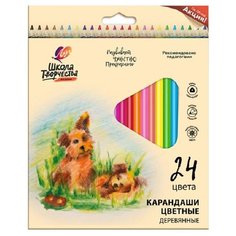 Карандаши цветные трехгранные Школа Творчества 24 цв. дер. 30С 1808-08 Луч