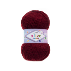 Пряжа Alize Sekerim Bebe, 100 % акрил, 100 г, 320 м, 1 шт., 57 бордовый