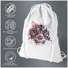 Сумка для обуви CoolPodarok Тигр контурный рисунок